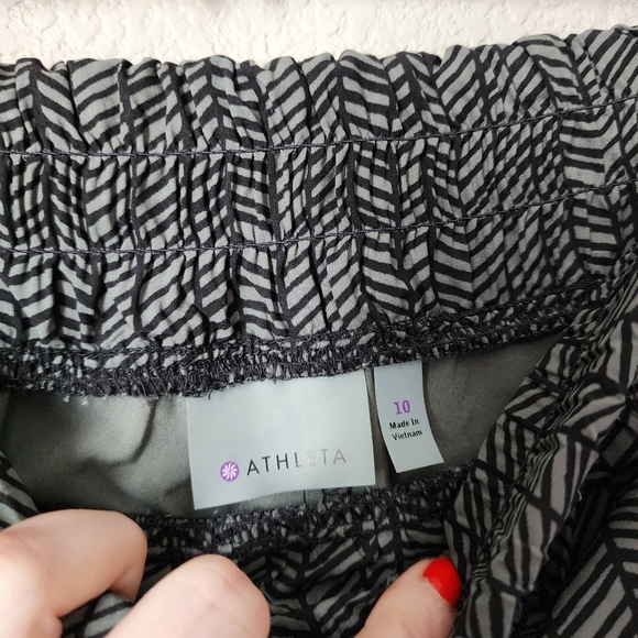 ATHLETA Tropic Aliso Pant elastic waistband in green print size 10 - Picture 7 of 9